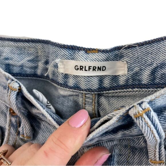 GRLFRND Karolina Don't Cry Daddy Raw Hem Cropped Ankle Jeans, Size 24 - Picture 9 of 15